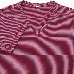 lululemon shirt‎ Mens S/M short sleeve striped v-neck gym casual active stretch